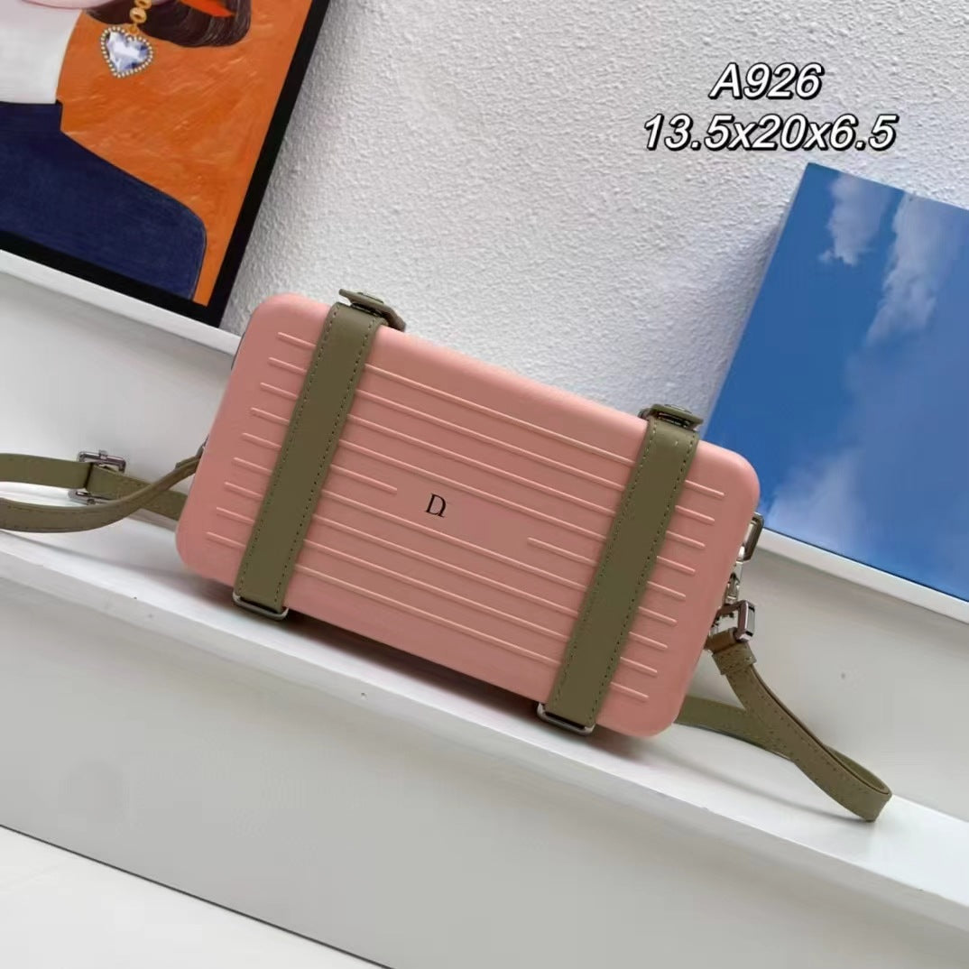 Co-Branded Luggage 2026 New Model Unisex Hard-Shell Shoulder Crossbody Bag Stylish Fashion Color-Blocking Box Bag Trendy eprolo