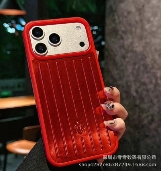 New Aluminum Alloy Apple/Red Suitcase-Style Full-Cover Phone Case Suitable for iPhone 16/15/14/13 Metal Models eprolo