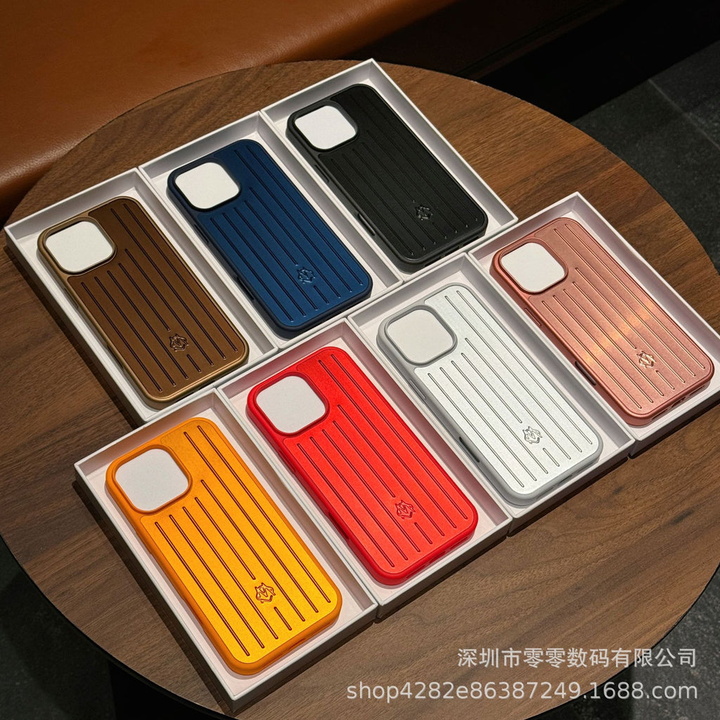 New Aluminum Alloy Apple/Red Suitcase-Style Full-Cover Phone Case Suitable for iPhone 16/15/14/13 Metal Models eprolo